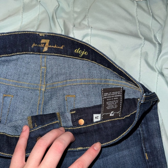 7 For All Mankind Dark Blue Straight Leg Jeans - Picture 3 of 3